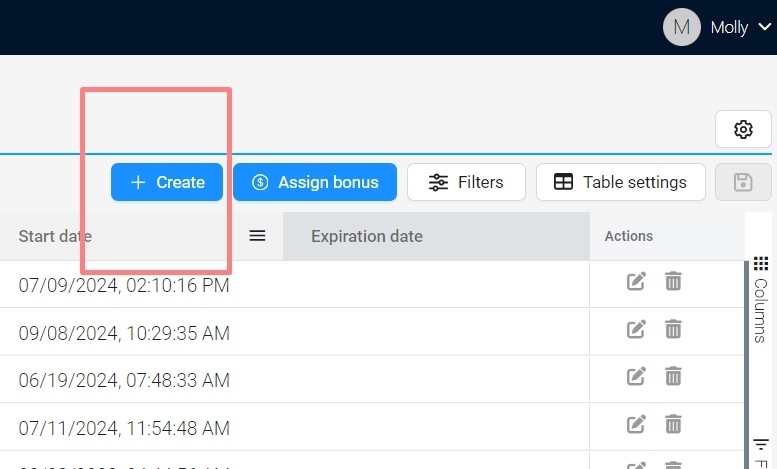 Date Filtering Example